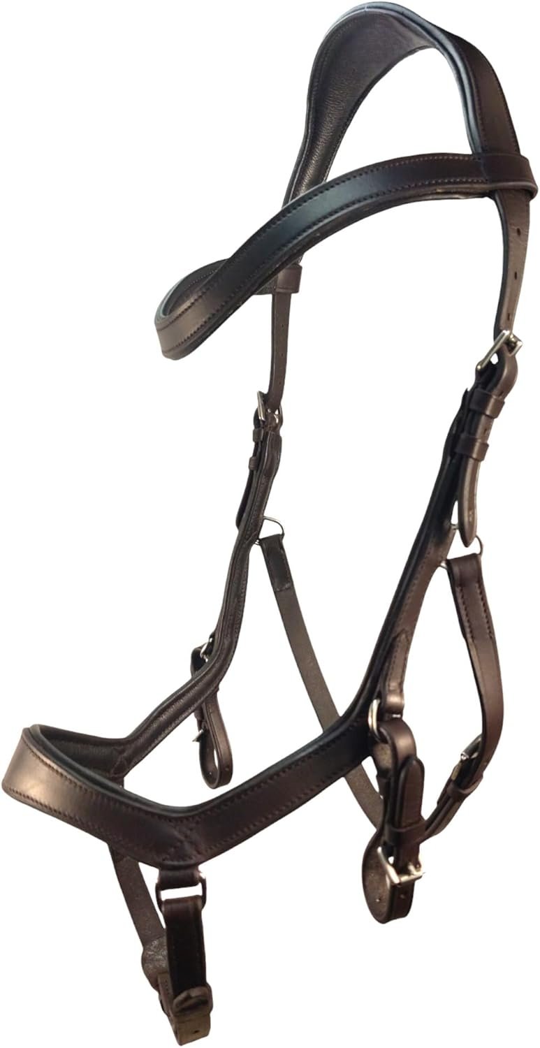 Pressure Relief Comfort Ergonomic Horse Bridle Havana Brown | Ergonomic | Comfortable | Durable (Bridle + Leather Reins, Full/Horse) (Full/Horse)