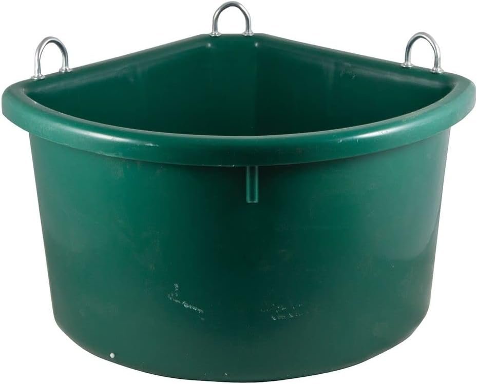 Dura-Tech Platinum Corner Feeder for Horses 30 Quart | Space-Saving Corner Design | Cold Weather Resistant | Color Hunter