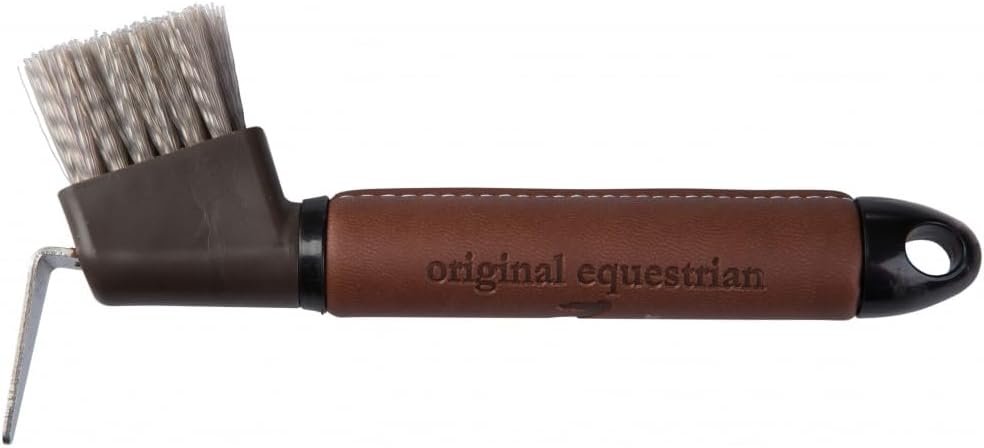 Horze Maddox Leather Handle Hoof Pick – Dark Brown – One Size