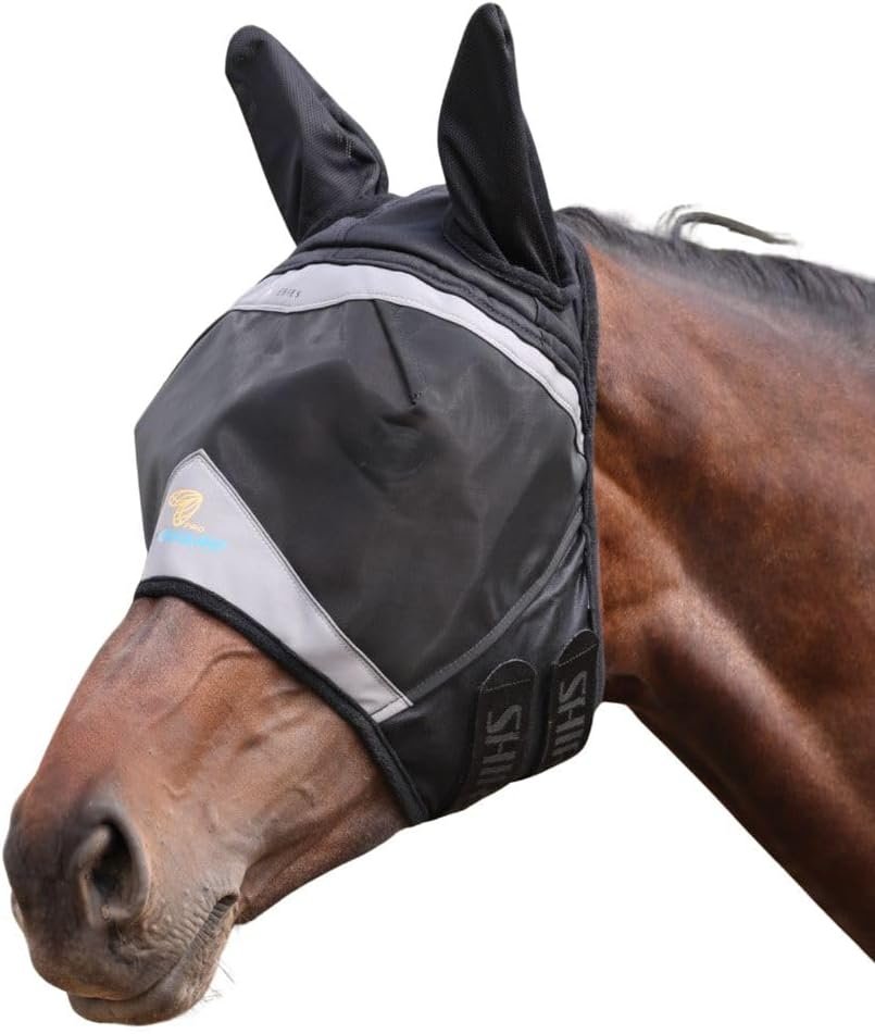 Shires FlyGuard Pro Fine Mesh Fly Mask with UV Protection Jet/Full/Ears