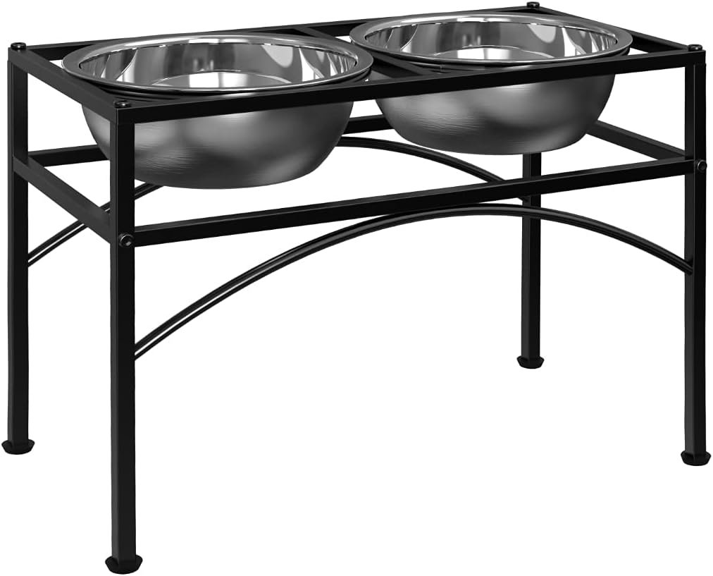 Elevated Dog Bowls for Large Dogs, 14″ Raised Dog Bowl Stand for Large Sized Dog, Large Dog Feeder with Food and Water Bowls