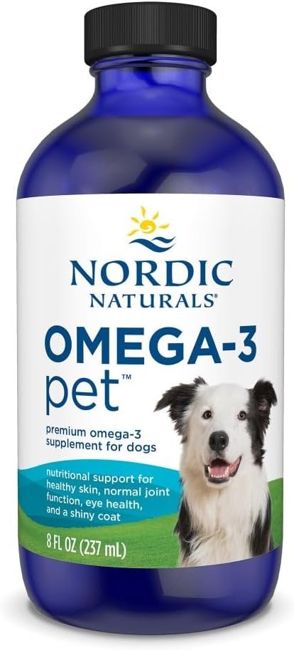 Nordic Naturals Omega-3 Pet, Unflavored – 8 oz – 1380 mg Omega-3 Per Teaspoon – Fish Oil for Medium to Large Dogs with EPA & DHA – Promotes Heart, Skin, Coat, & Immune Health