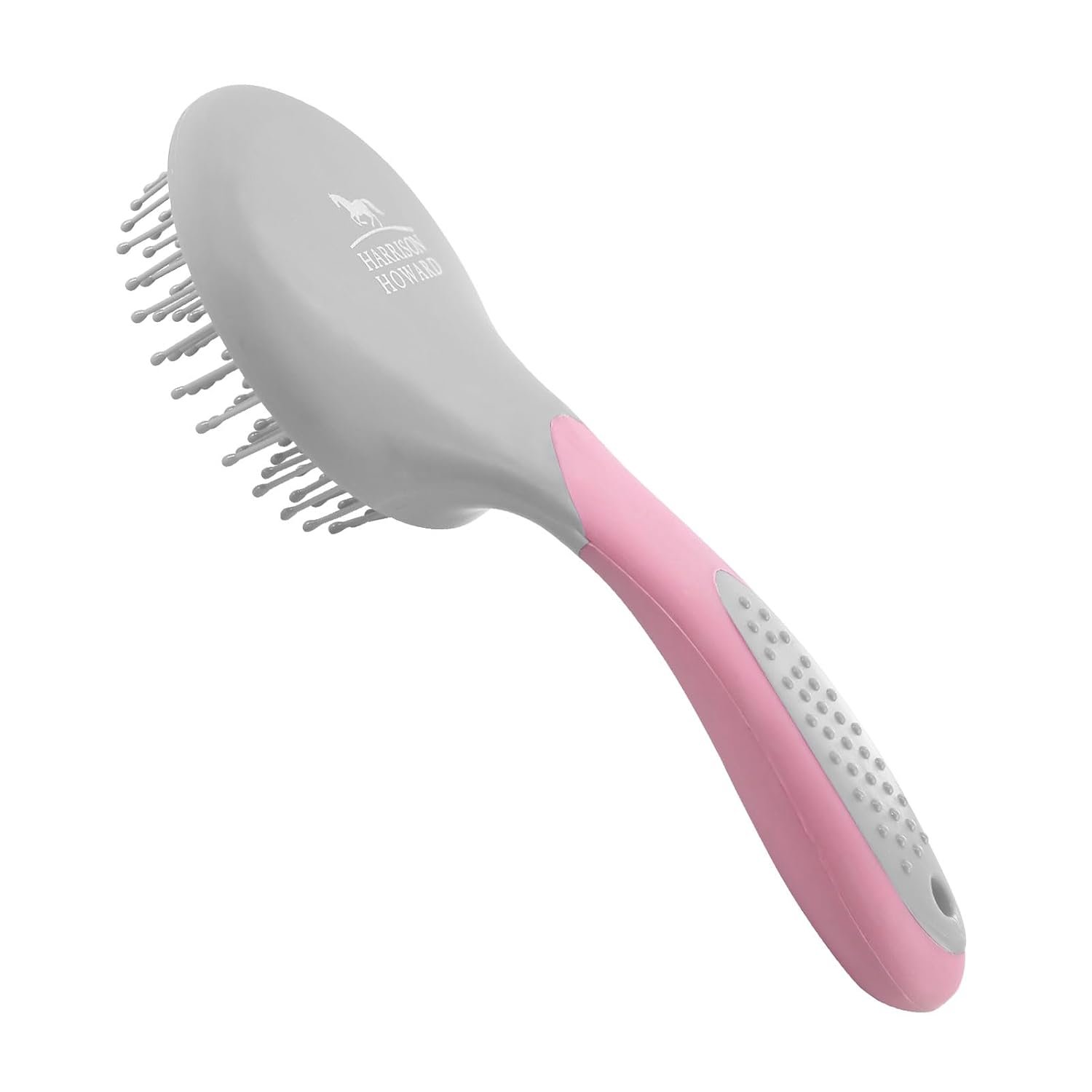 Harrison Howard Horse Mane and Tail Brush – Professional Equestrian Detangler Non-Slip Brush – Pink