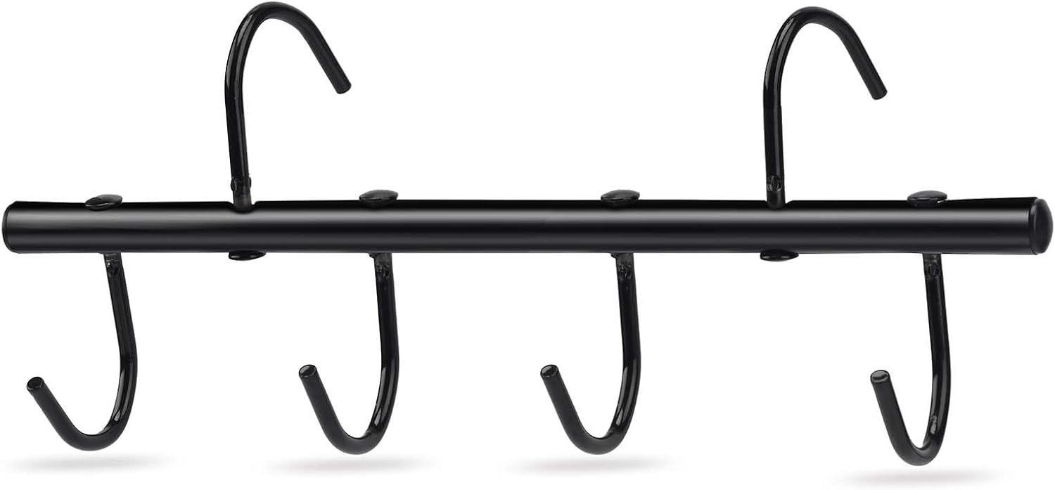 Tack Rack with Swivel Hooks,6 Hook Portable Bridle Hooks Tack Hangers for Horse Tack Holder Stall Barn and Fence(Black)