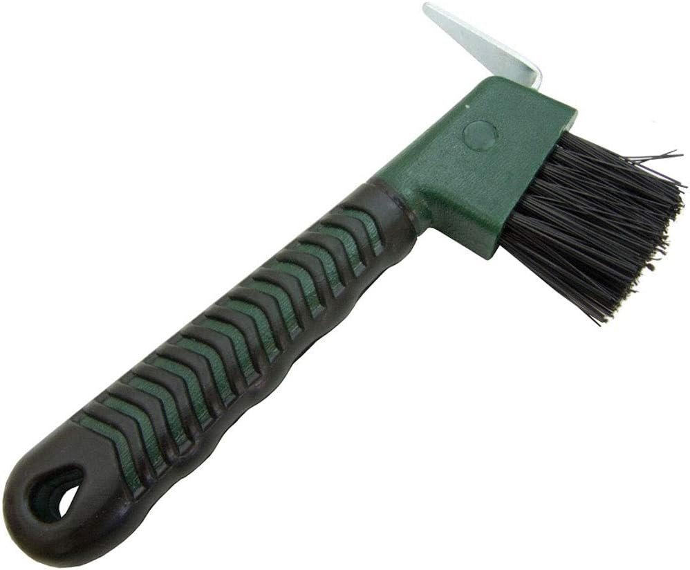 Intrepid International Rubber Handle Hoof Pick w/Brush for Horses, Hoof Pick for Easy Horse Hoof Cleaning, Horse Grooming Supplies