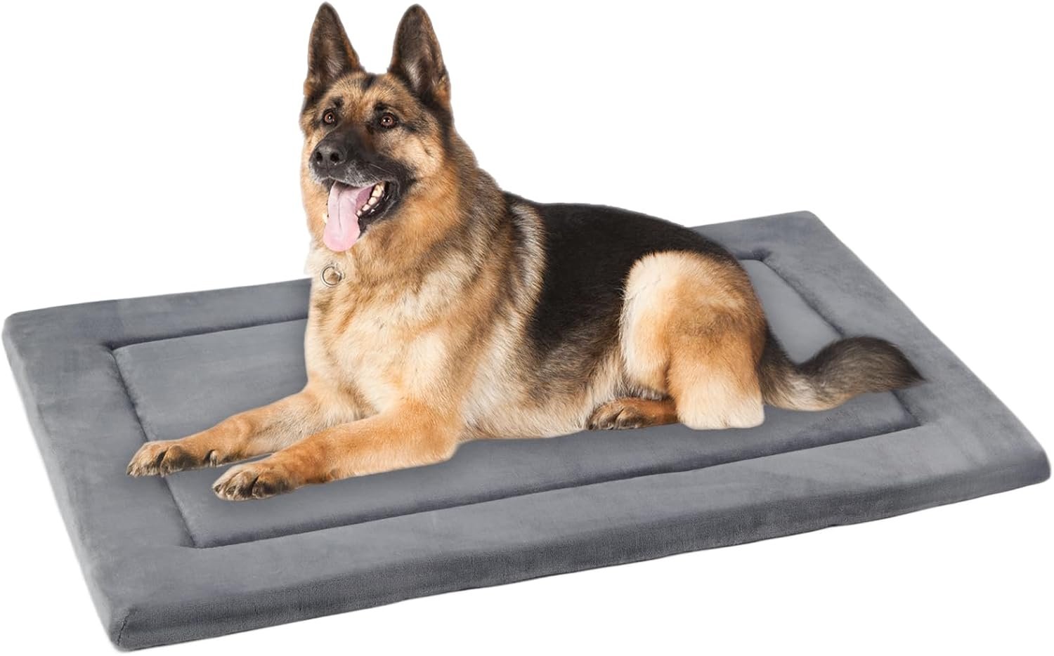 KHONSU PET Dog Bed Mat for Crate 1.1in Slim Cooling Pad Reversible Flannel & Waterproof Canva for XXXL Dogs up to 130 lbs, Fits 54″x33″ Basic Crate