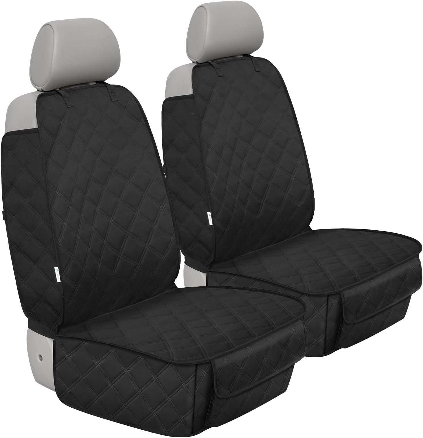 ALLANSING Front Seat Cover for Dogs with Side Flaps, Heavy Duty 900D Waterproof Seat Protector, Protects from Dirt & Scratches, for Pets & Daily Use, Fits Cars SUV Trucks Minivans (2-Pack)