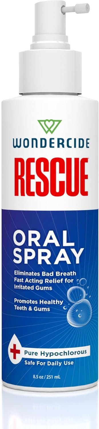 Wondercide Rescue – Oral Spray for Dogs and Cats – Freshens Breath, Soothes Gums, Alcohol Free Daily Dental Care with Pure Hypochlorous – 8.5 oz