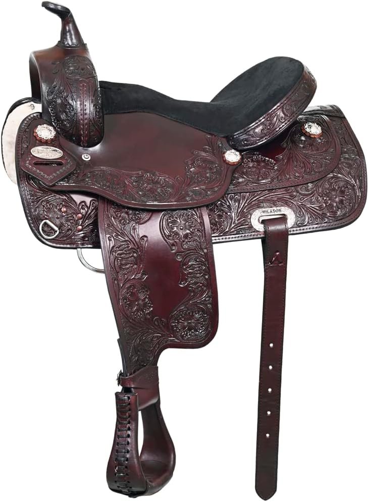 HILASON Western Draft Horse Trail Pleasure American Leather Saddle | for Horses