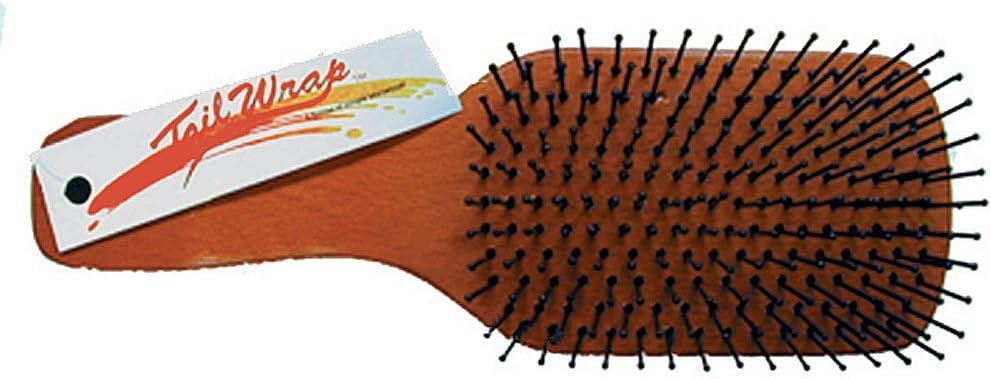 Intrepid International TailWrap Paddle Brush for Manes and Tails with Solid Wood Block Handle