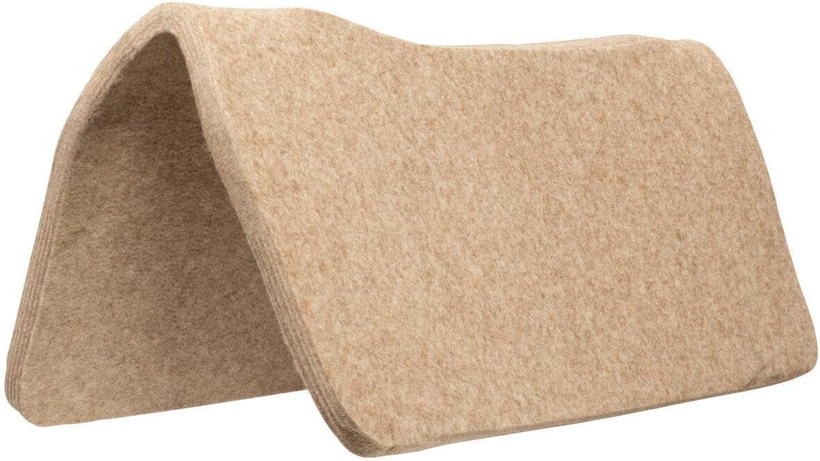 Weaver Equine 30″ x 30″ Contoured Wool Blend Felt Horse Saddle Pad Liner, Shock Absorbing Western Saddle Pad Protection, Durable Equine Supplies, Tan