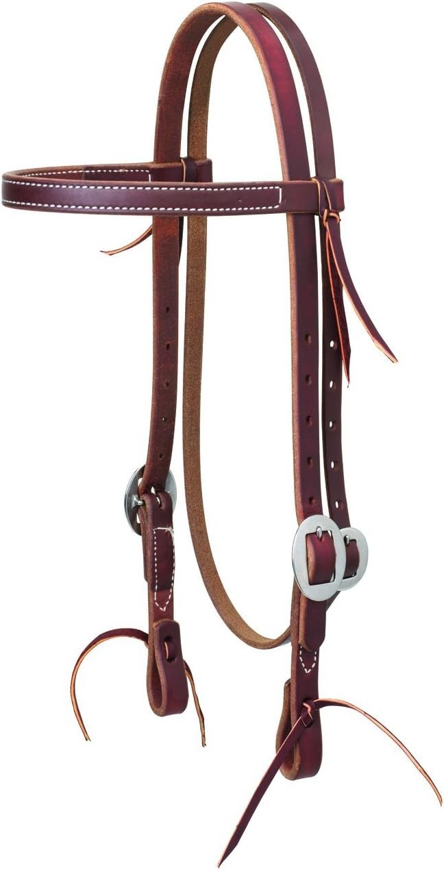 Weaver Leather Working Tack Stainless Steel Economy Browband Headstall, Golden Chestnut, 3/4″