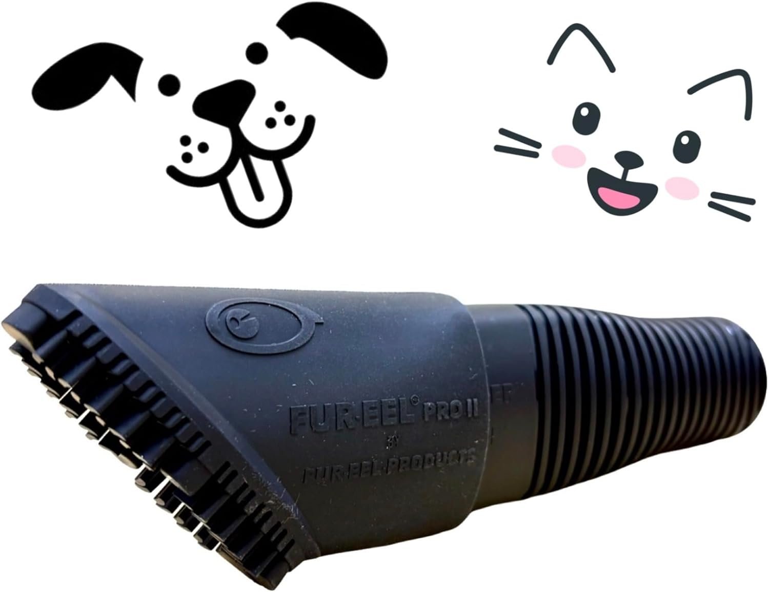 Buff Brite Fur Remover PRO II (2.0) with Fang Adapter – Dog and Cat Grooming Tool, Vacuum Attachment for Pet Hair Removal