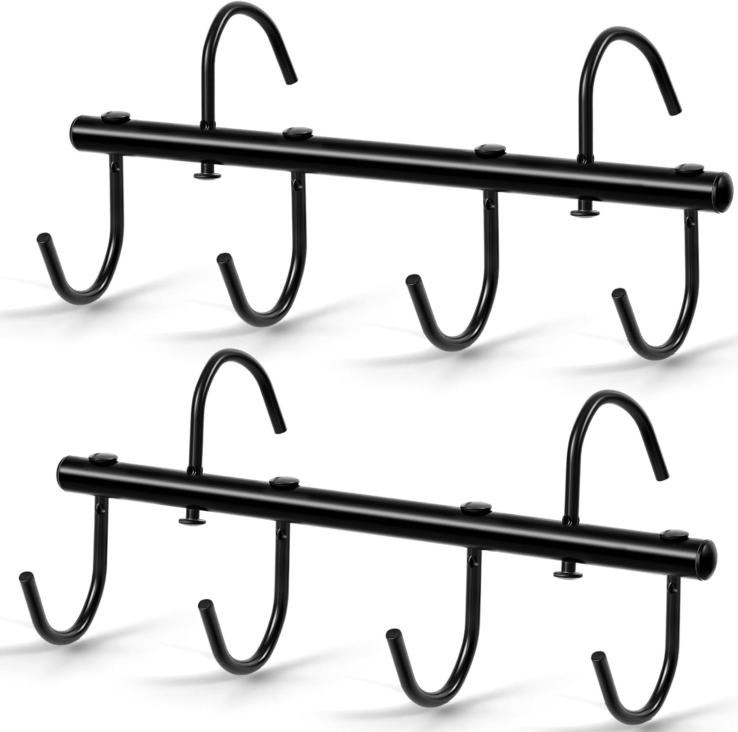 Dunzy 2 Pcs Black Tack Rack with Swivel Hooks 6 Hook Horse Trailer Organizer Portable Tacks Hangers Hanging Bridle for Horse Tack Holder Stall Barn and Fence Trailer Accessories