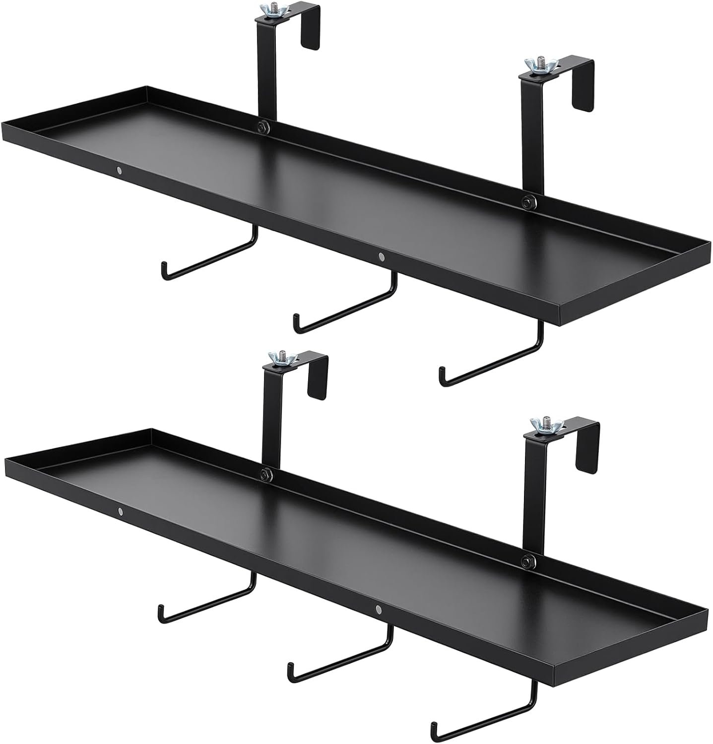 2 Pack 23″ Adjustable Stall Organizer Portable Horse Tack Organizer Shelf Convenient Rust Resistant for Tack Room, Barn, or Horse Show Use Color Black