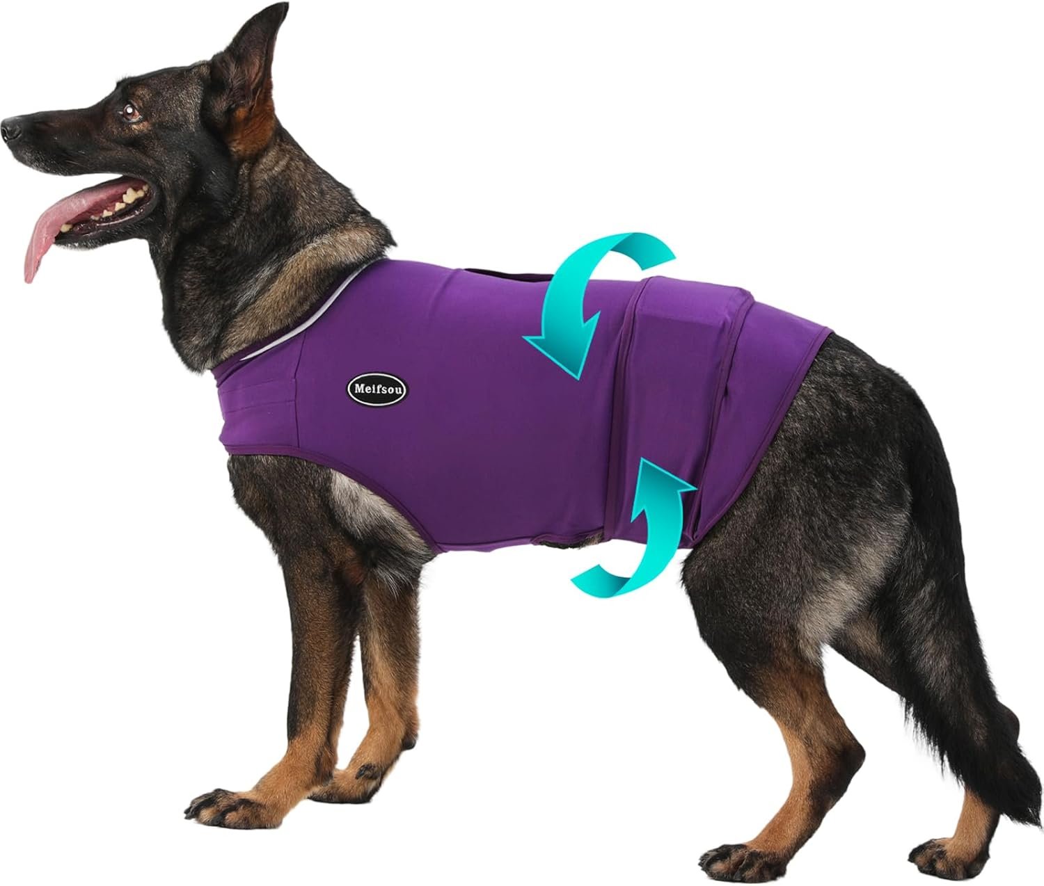 Meifsou Dog Anxiety Vest, Skin-Friendly Thunder Jacket for Dogs, Dog Calming Shirt for Thunder, Fireworks, Vet Visits and Separation – Keep Pet Calm Without Medicine, Fit for Small Medium Large Dogs