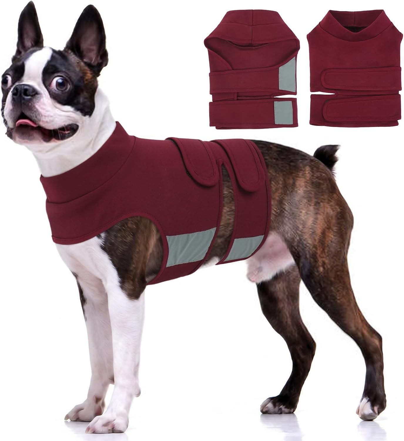 Kuoser Dog Anxiety Vest, Calming Shirt for Dogs Anxiety Relief, Adjustable Dog Calming Jacket for Small Medium Large Dogs, Comfort Wrap Vest for Thunderstorms Fireworks Vet Visits Travel, XS