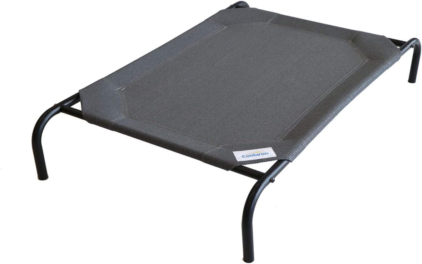 Coolaroo Original Elevated Dog Bed – Breathable Off-The-Ground Pet Bed with Cooling Fabric, Joint Relief & Moisture-Resistant Fabric, 100% Recyclable, Easy Clean, Gunmetal, Large