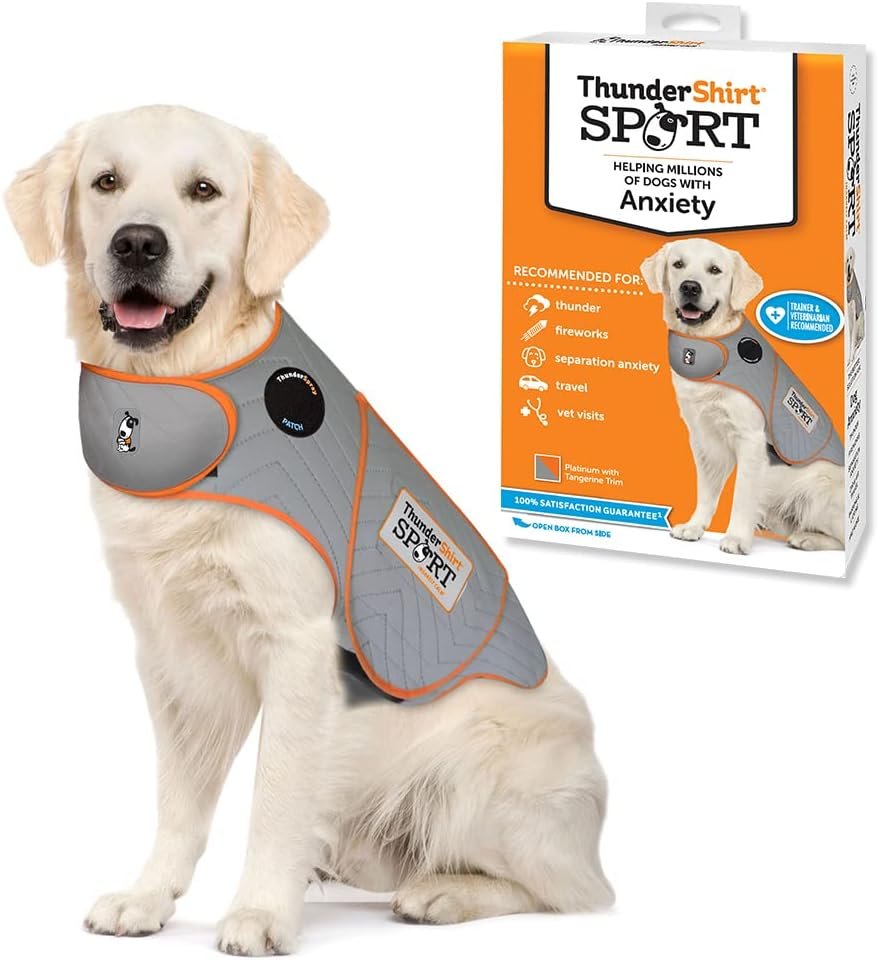 ThunderShirt for Dogs, X Large, Platinum Sport – Dog Anxiety Relief Calming Vest