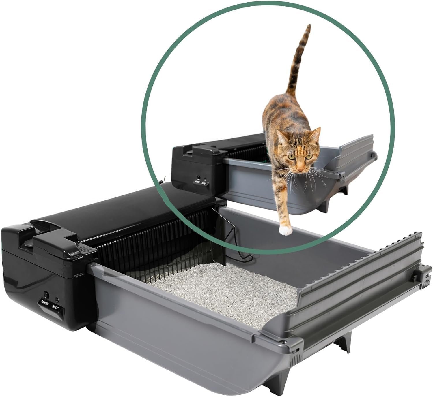Pet Zone Semi – Self Cleaning Semi Automatic Cat Litter Box – Smart Scoop Cat Litter Box with 6 Bags & Carbon Filter for Up to Two Cats 6-16 Pounds