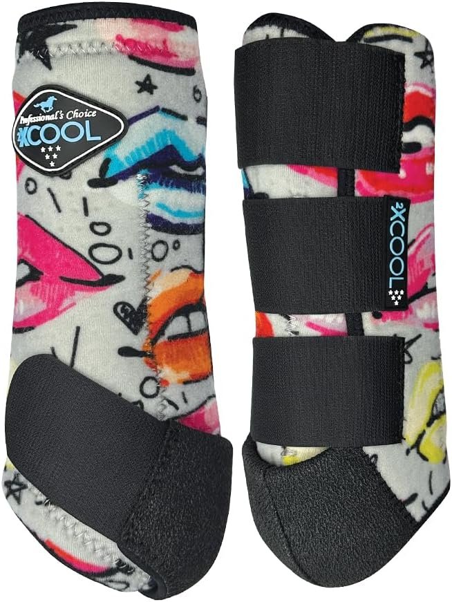 Professional’s Choice 2XCOOL Sports Medicine Horse Boots | Protective & Breathable Design for Ultimate Comfort, Durability & Cooling in Active Horses | 2 Pack | Large Lips