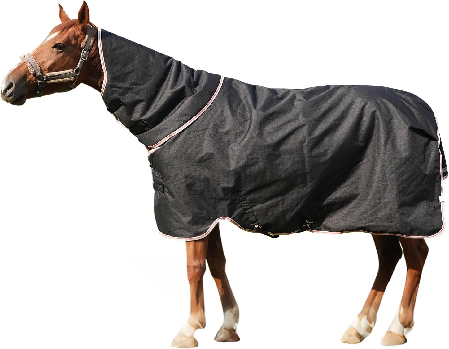 Equoray Horse Rug Fly Sheet Waterproof Rainproof Mosquito Repellent Breathable Turnout Blanket for Horses All Season Use – Multiple Sizes, Black