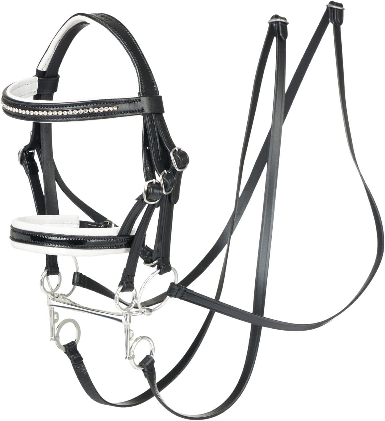 LeMieux Hobby Horse Double Bridle Black – Leather with Functional Buckes – Two Sets of Reins and Two Bits – Educational Toy – Suitable for Ages 8+