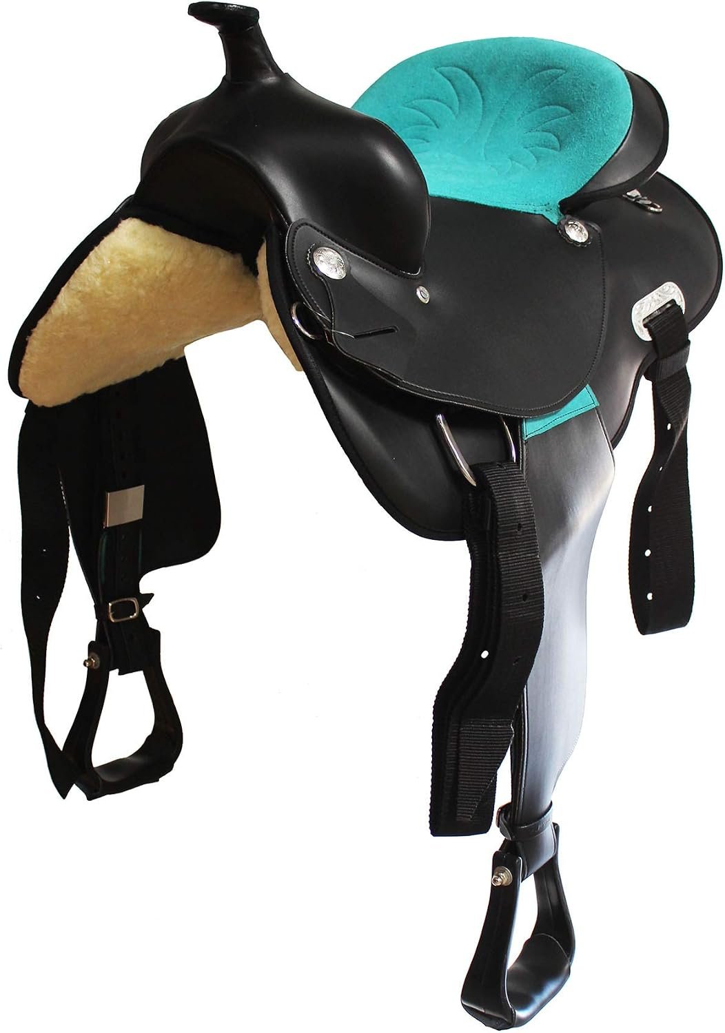 CHALLENGER 15″ Western Cordura Trail Barrel Pleasure Horse Saddle Bridle Brown 49102BK