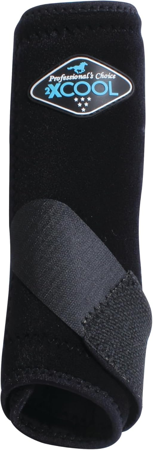 Professional’s Choice 2XCOOL Sports Medicine Horse Boots | Protective & Breathable Design for Ultimate Comfort, Durability & Cooling in Active Horses | 2 Pack Medium Black