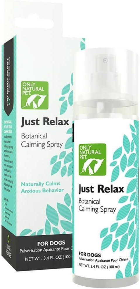 Only Natural Pet Just Relax Botanical Behavior Calming Spray for Dogs – Naturally Calms Anxious Behavior – 3.4 oz Spray