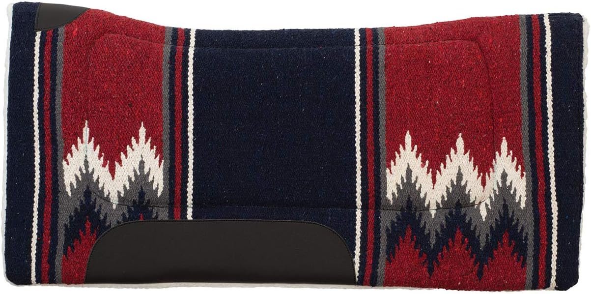 Weaver Equine 32″ x 32″ Contoured Acrylic Horse Saddle Pad, Shock Absorbing Western Saddle Pad for Protection, Durable Equine Supplies, ‎Burgundy/Navy