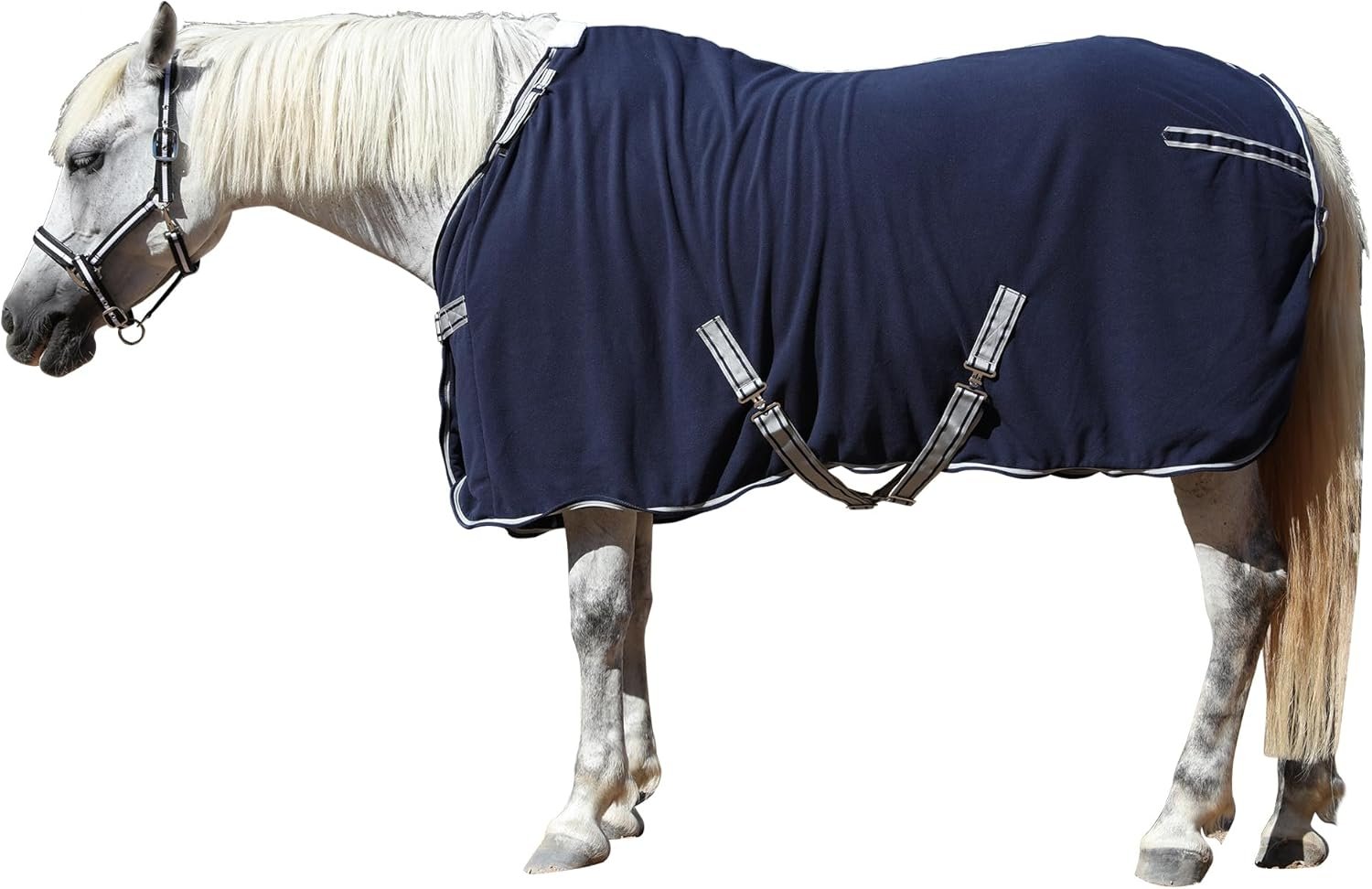 Horse Fleece Cooler, Blanket Liner – 300g Anti-Pilling Fleece, Moisture-Wicking, Cooling & Drying for Post-Workout, Bath & Travel, Prevent Overheating & Chilling Navy 72