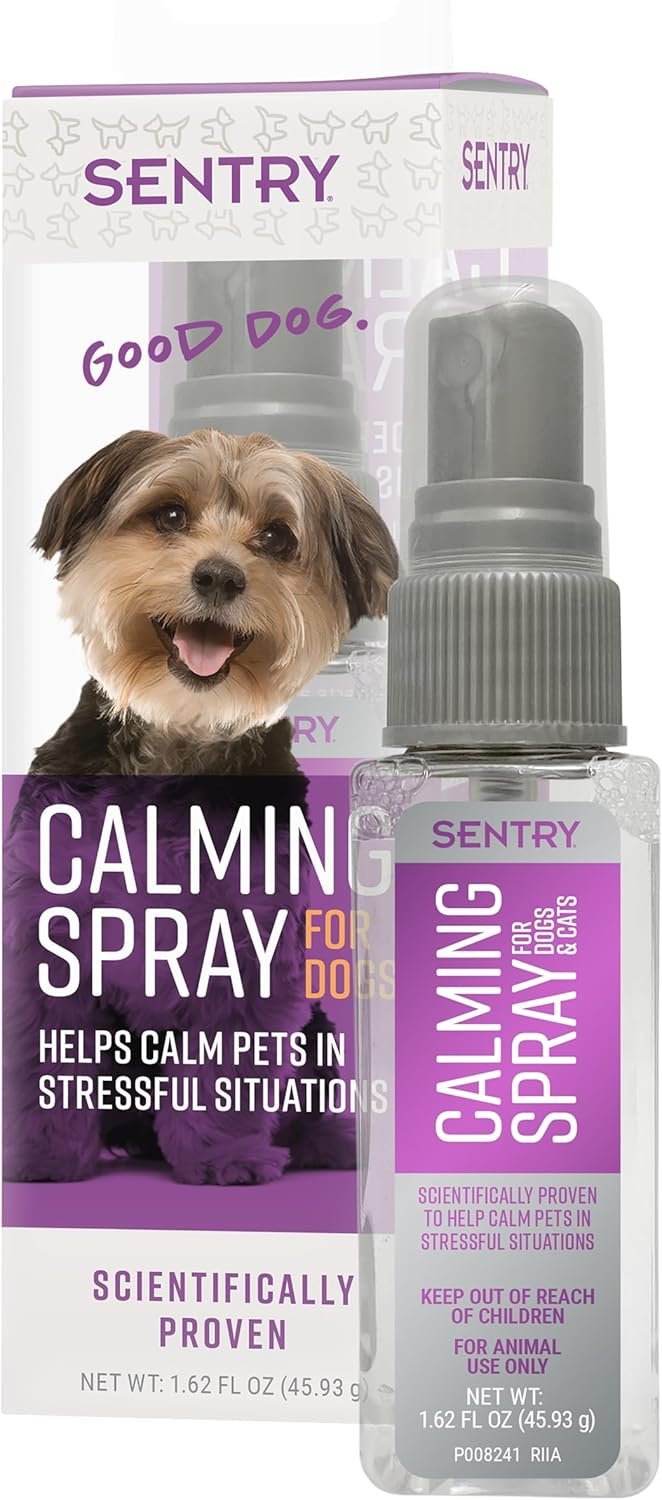 Sentry PET Care Sentry Calming Spray for Dogs, Uses Pheromones to Reduce Response to Normal Stress, Easy Spray Application, Helps Dogs with Separation, Travel, Loud Noises