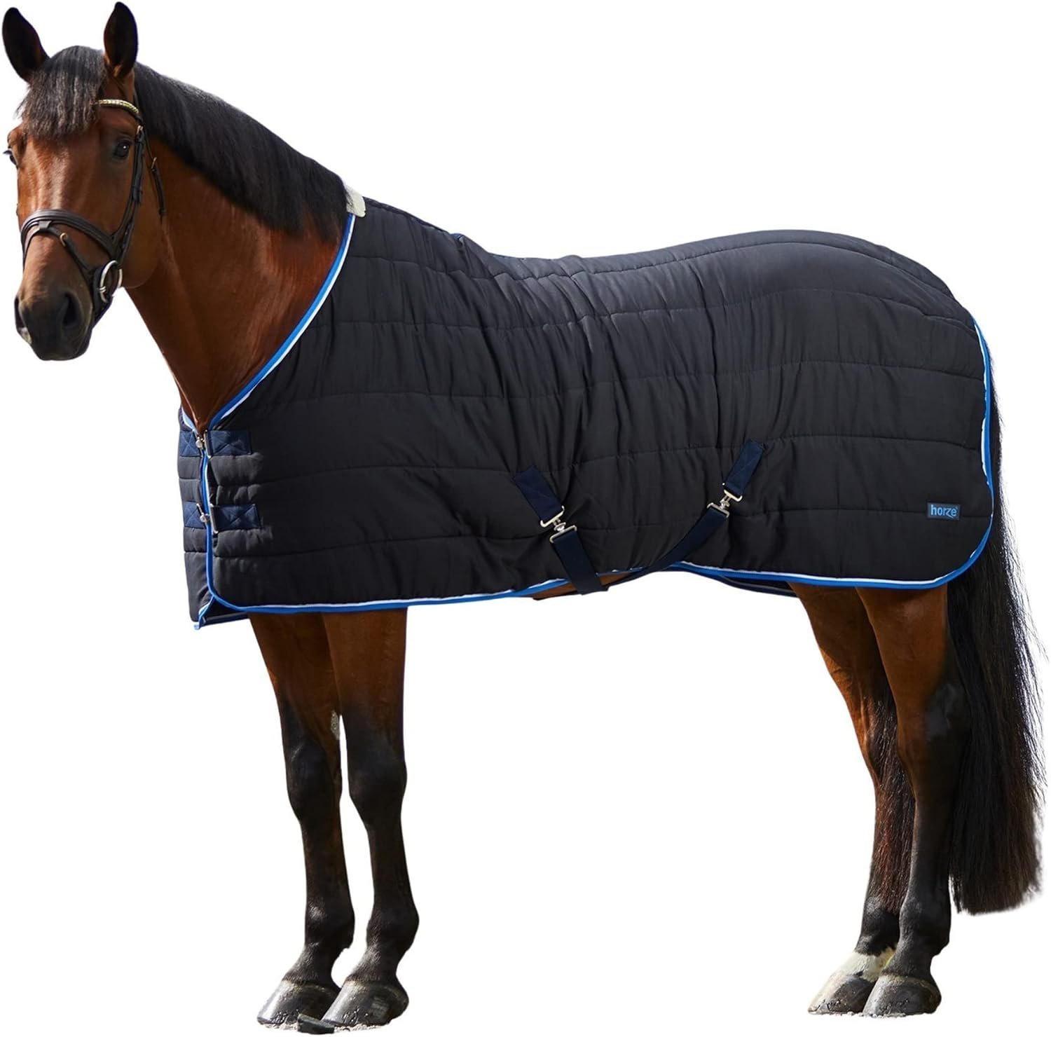 Horze Glasgow Anti-Slip Stable Horse Blanket (100g Fill) – Dark Blue – 78 in
