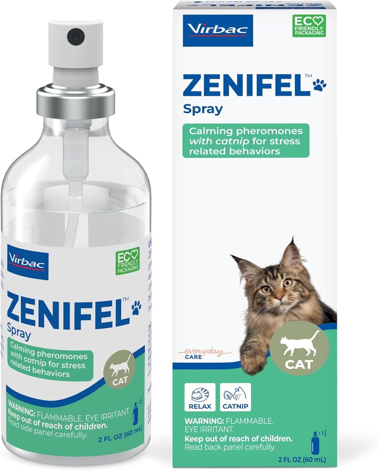 Virbac ZENIFEL™ Spray | Managing Stress-Related Behaviors in Kittens & Cats | Quick-Acting – Ideal for Unexpected Stressful Situations