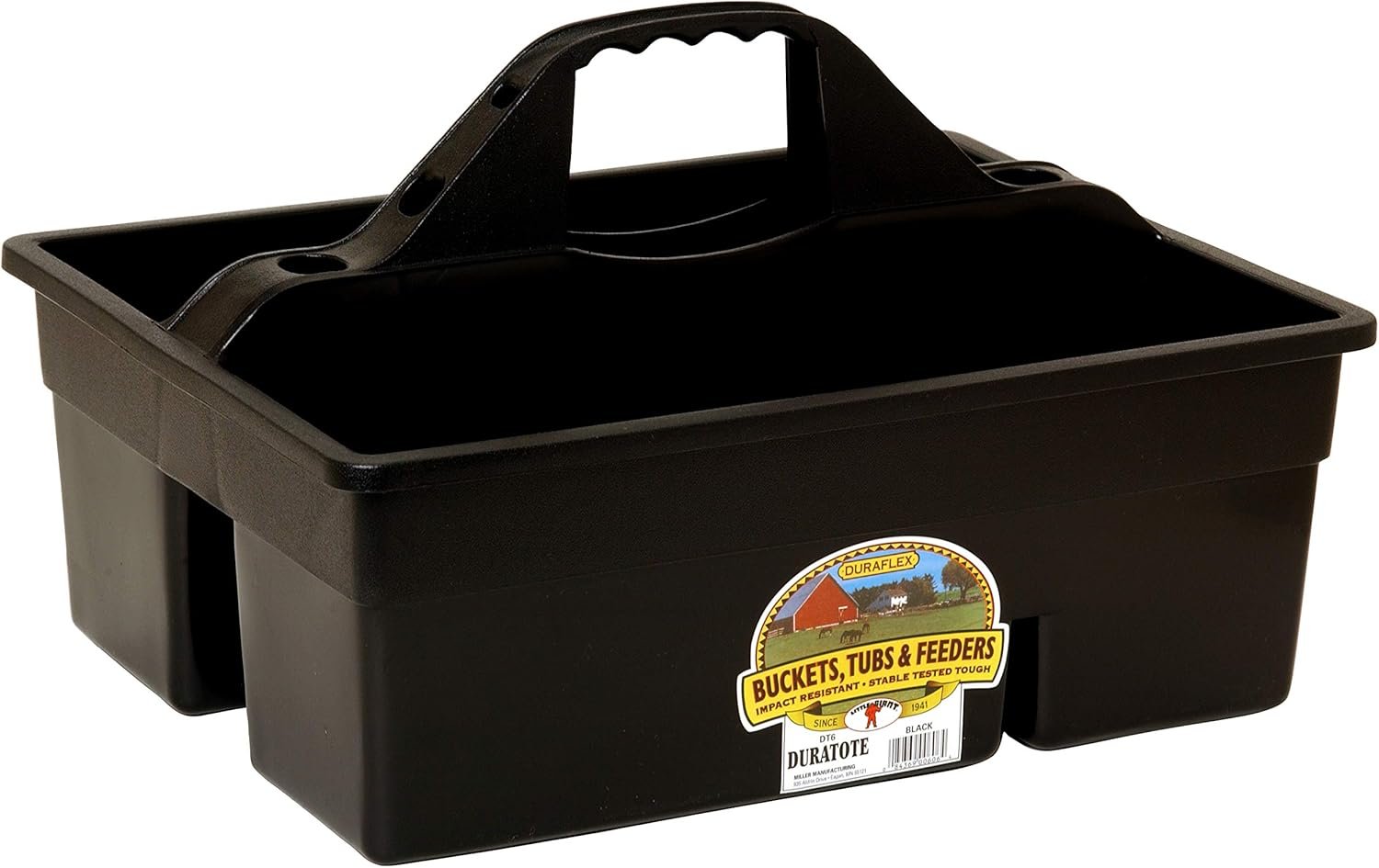 Little Giant® Plastic DuraTote | Horse Grooming DuraTote | Durable Tote Box Organizer with Easy Grip Handle | Extra Thick Sidewalls | Black