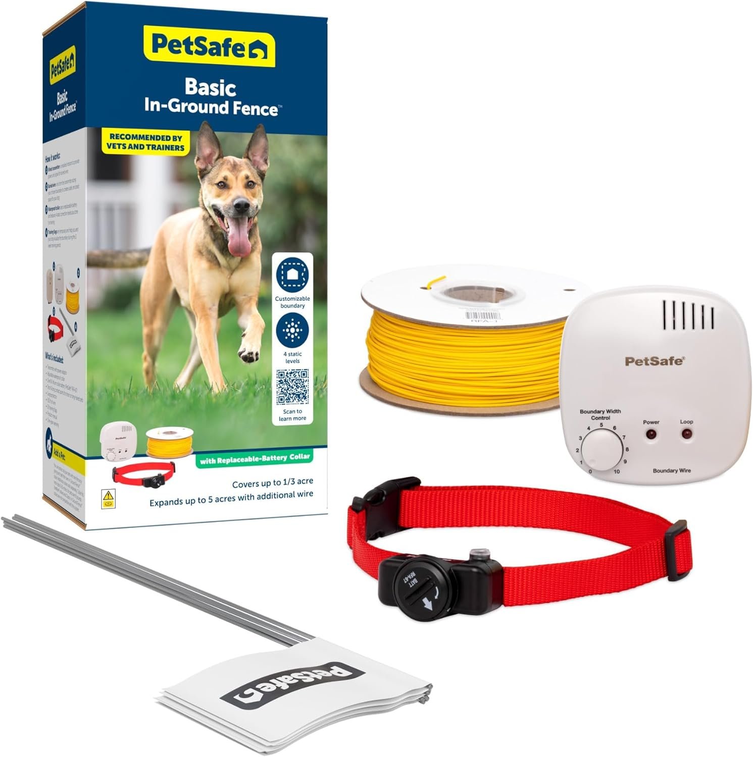 PetSafe Basic In-Ground Dog and Cat Fence – Underground Electric Pet Fence – from the Parent Company of INVISIBLE FENCE Brand