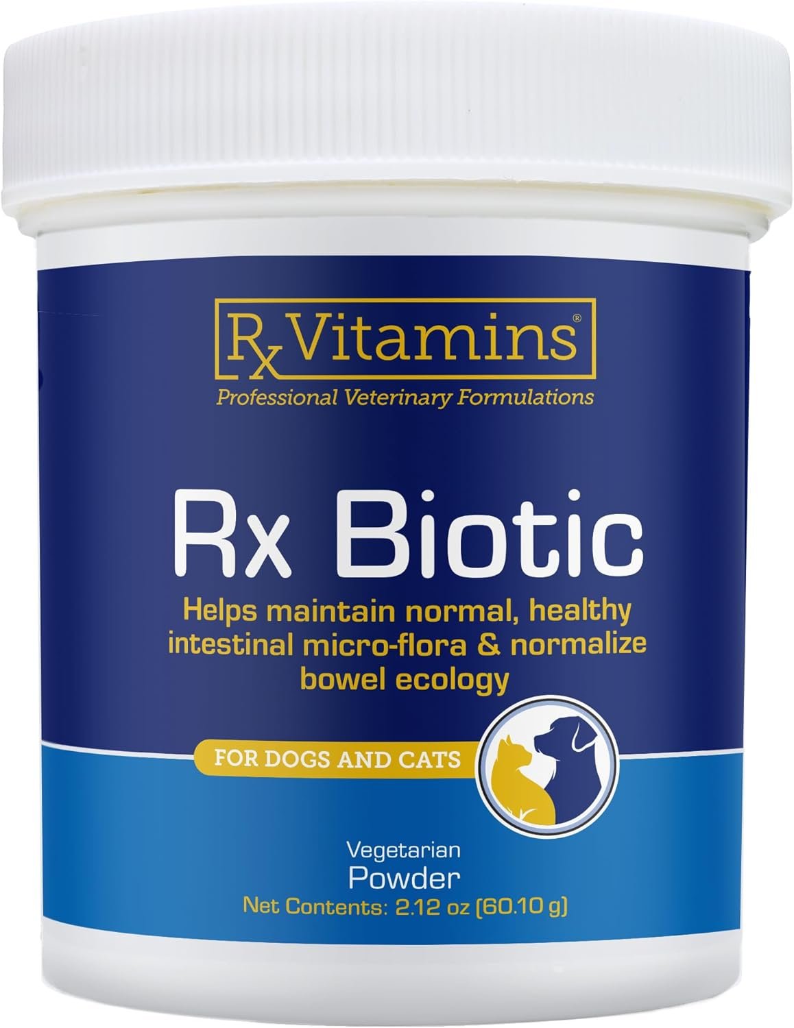 Rx Vitamins Rx Biotic – Probiotic Powder for Dogs and Cats – Cat Digestive Support & Probiotic for Dogs Gut Health – Dog Probiotics for Digestive Health – 2.12oz