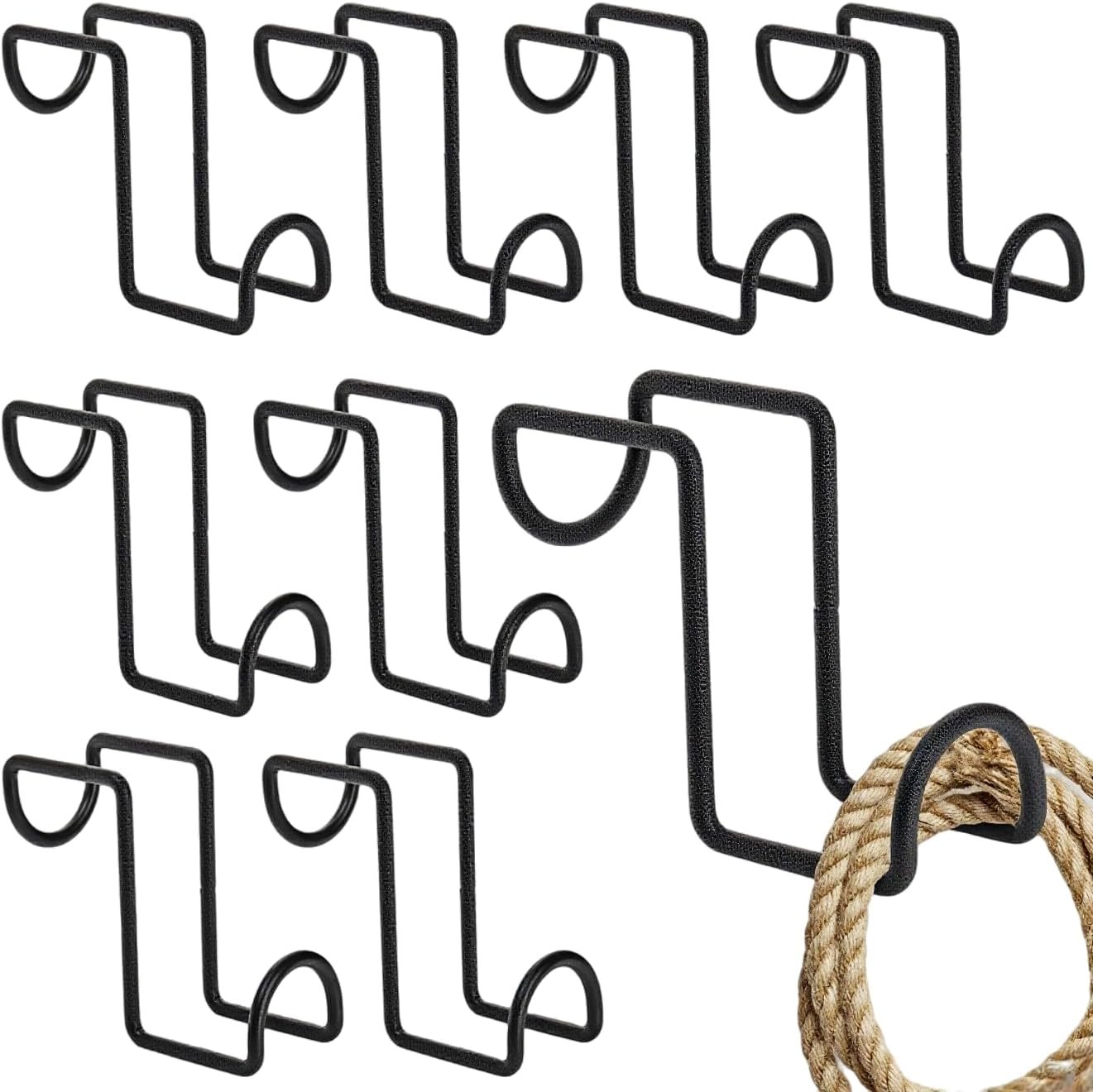 Cididu 8 Pcs Tack Hook 4 Inch, Heavy Duty Horse Halter Rack, Over Rail Bridle Hooks, Metal Horse Water Bucket Hangers for Hanging Horse Bridles, Saddle Fence Door Holder, Horse Stall Accessories