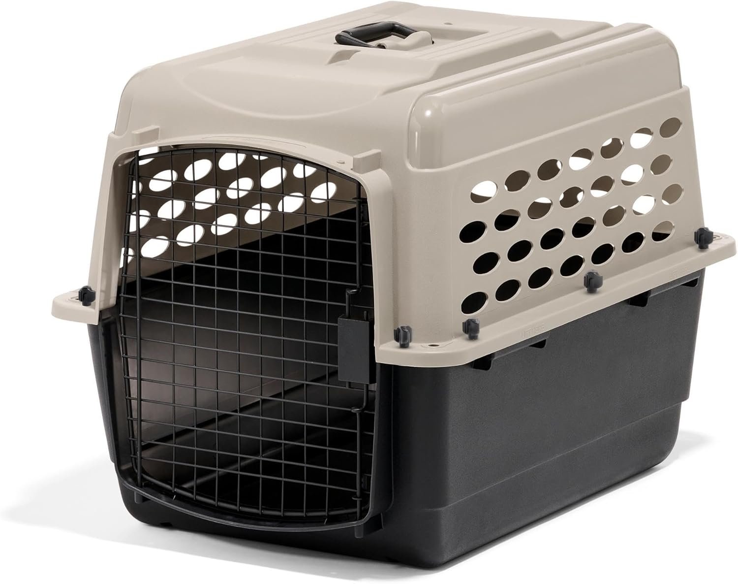 Petmate Vari Dog Kennel – Portable Dog Carriers & Crates for Medium Dogs, Airline-Friendly, Durable Plastic, Pet Carrier For Home and Travel, 28 Inches, Taupe and Black