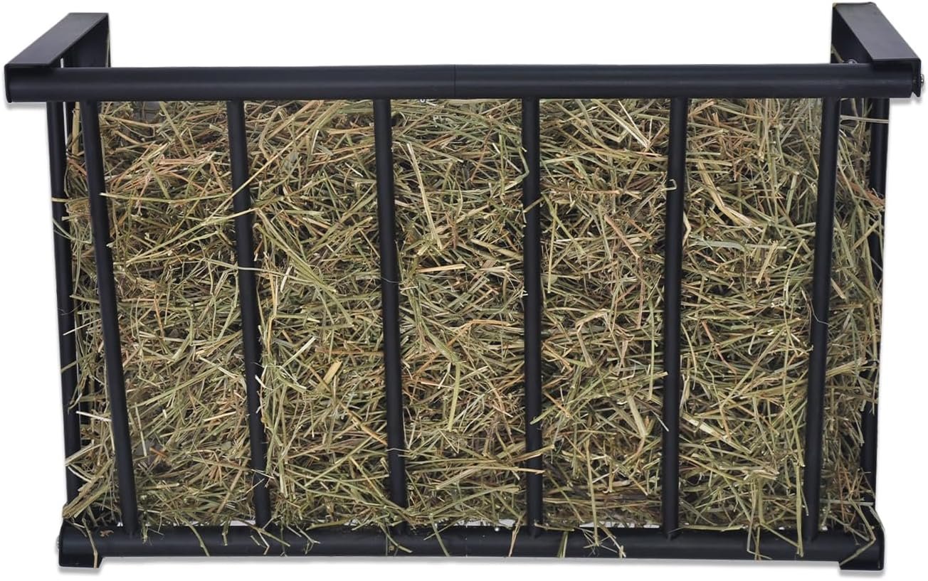 Wall Mount Hay Rack, 27” Long Livestock Hay Feeder with 16 Gallon Capacity, Carbon Steel Hay Feeder for Sheep, Goats, Horses, Indoor Outdoor Uses
