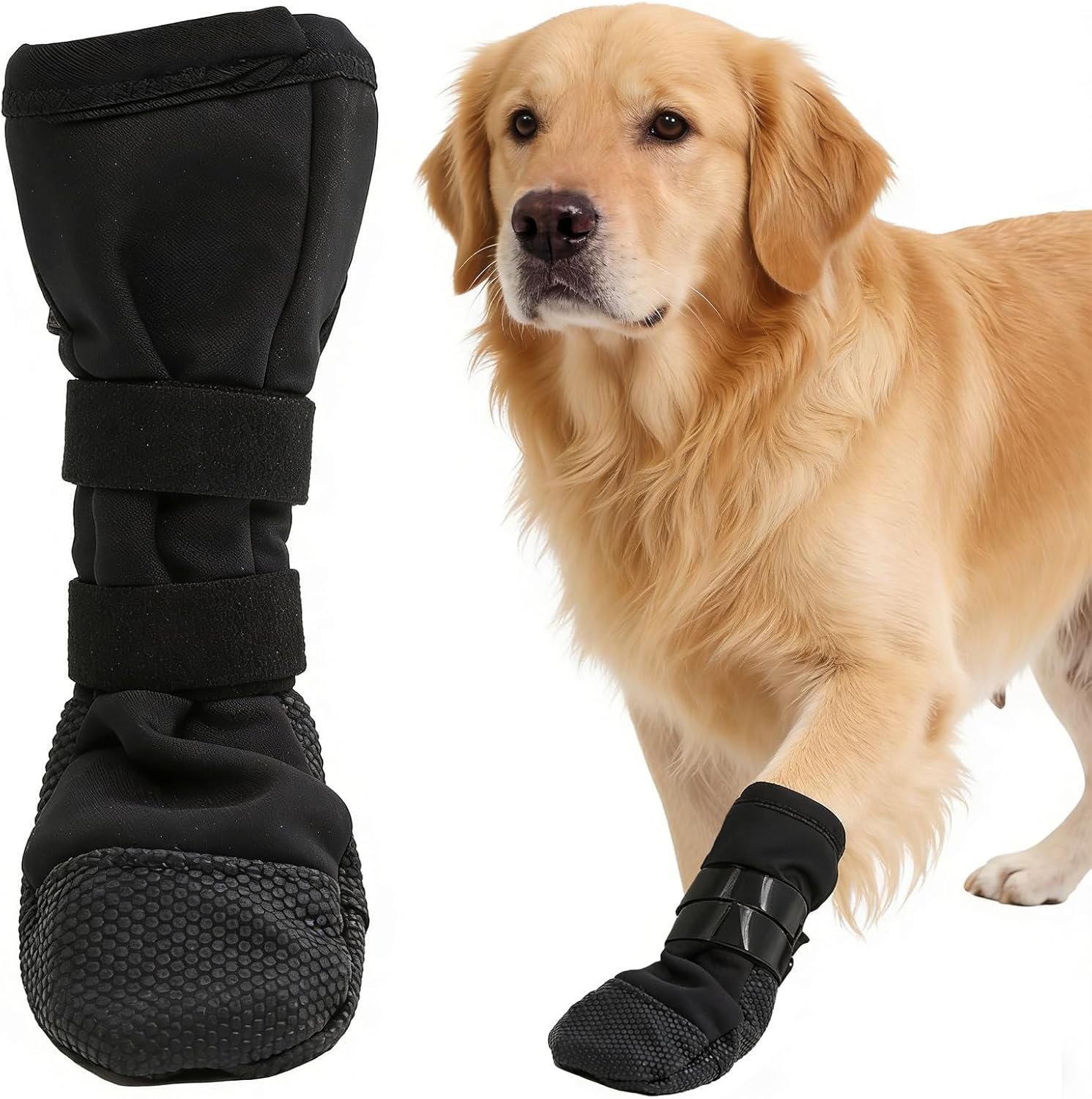 Dog Recovery Boot for Injured Paws – Breathable Dog Shoes with Non-Slip Sole & Self-Adhesive Strap, Dog Bootie to Protect Wounds from Licking, Dirt, and Infection – for Small to Medium Dogs