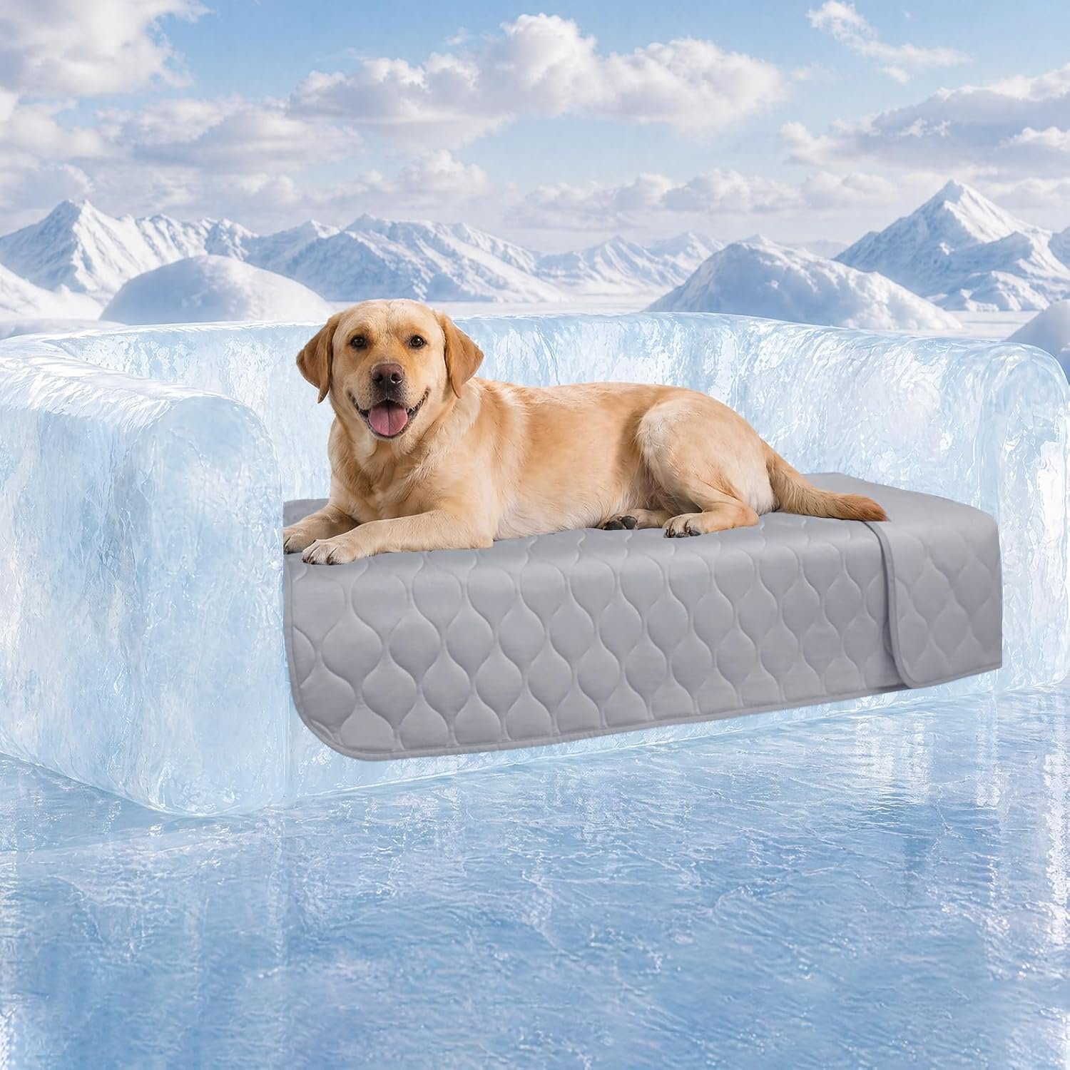 Luciphia Waterproof Cooling Mat for Dogs Couch Cover Q-MAX>0.5, Leakproof Pet Pad Non-Slip Throw Blanket for Cat Puppy Crate Bed Protector Outdoor (Cloud Grey, 30×70 inches)