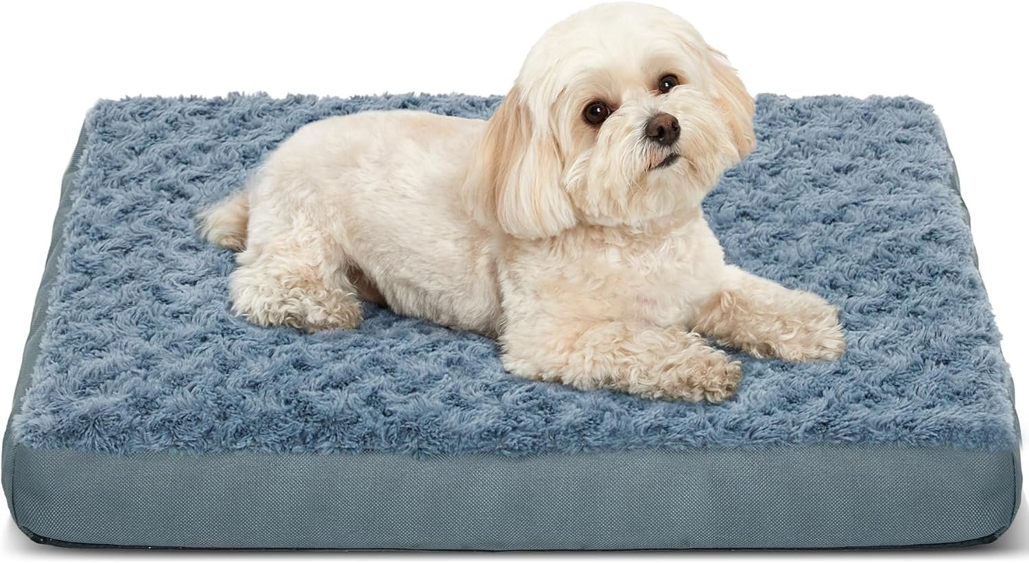 Orthopedic Dog Beds for Crate with Removable Washable Cover Egg-Crate Foam Pet Pad Mat with Anti-Slip Bottom,Waterproof Dog Beds Small Sized，20×16 Inch