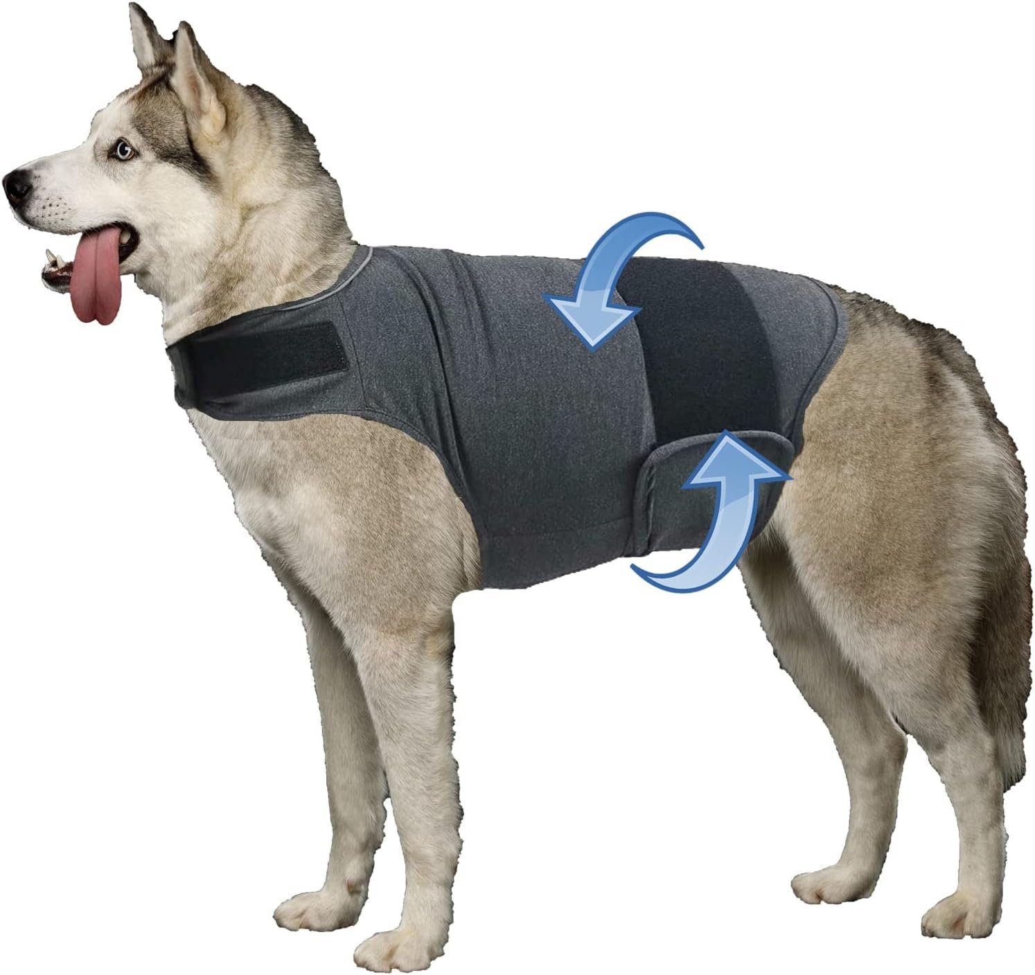 Dog Anxiety Jacket, Skin-Friendly Calming Shirt for Dogs – Dog Vest for Thunder, Fireworks and Separation – Keep Pet Calm Without Medicine & Training, Anti Anxiety Coat for Dogs (Dark Grey, M)