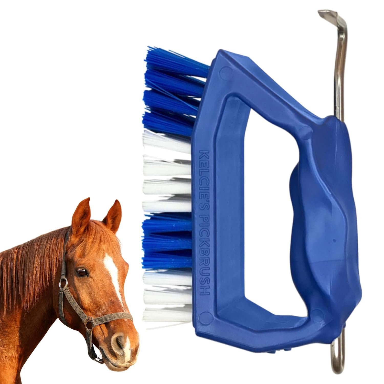 Kelcie’s Pick Brush Cleaning Tool – Easy To Use Slip-Proof Grooming Brush For Horses With Great Grip