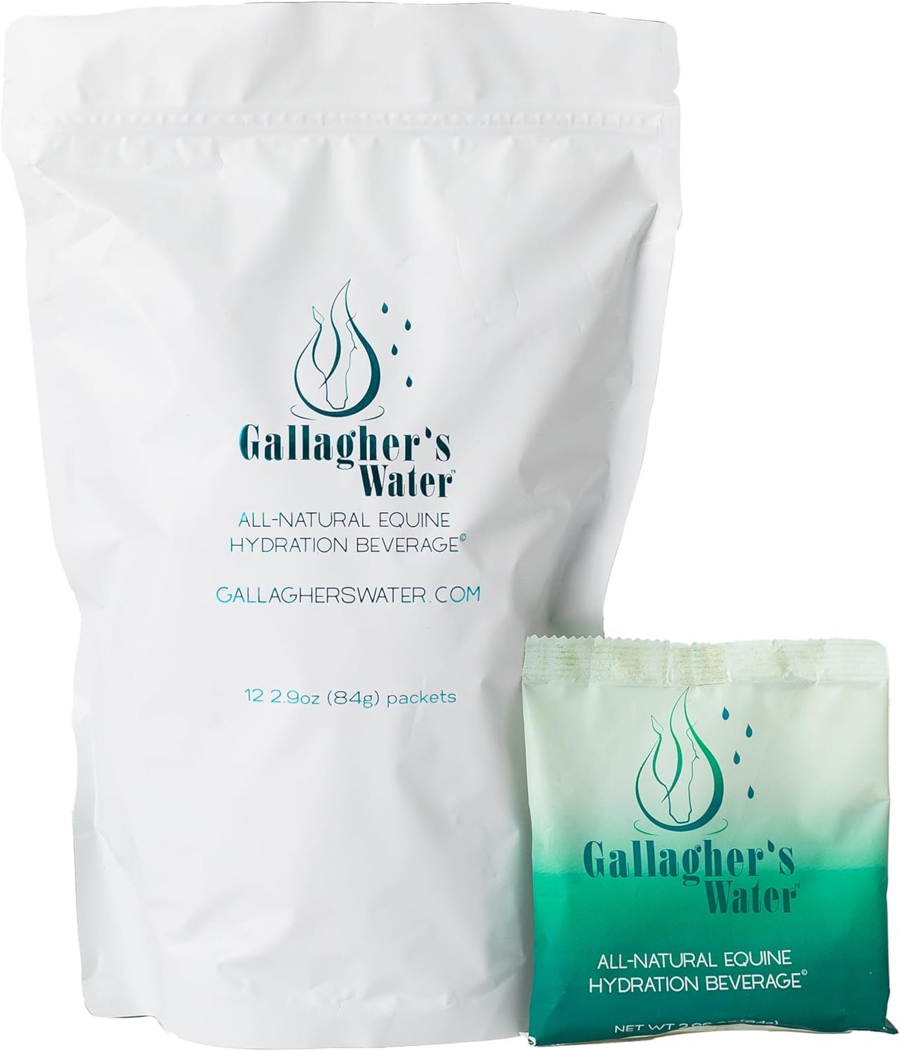 Gallagher’s Water 12 Pack All-Natural Equine Hydration Treat – Enhancement Powder Mix Horse Drink Treat to Help Encourage to Drink Water – Made with All Natural Ingredients, FEI Compliant
