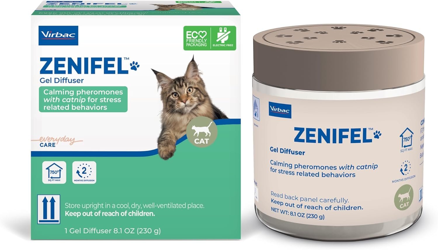 Virbac ZENIFEL™ Gel Diffuser | Managing Stress-Related Behaviors in Kittens & Cats – No Electricity Needed – Lasts Up to 2 Months