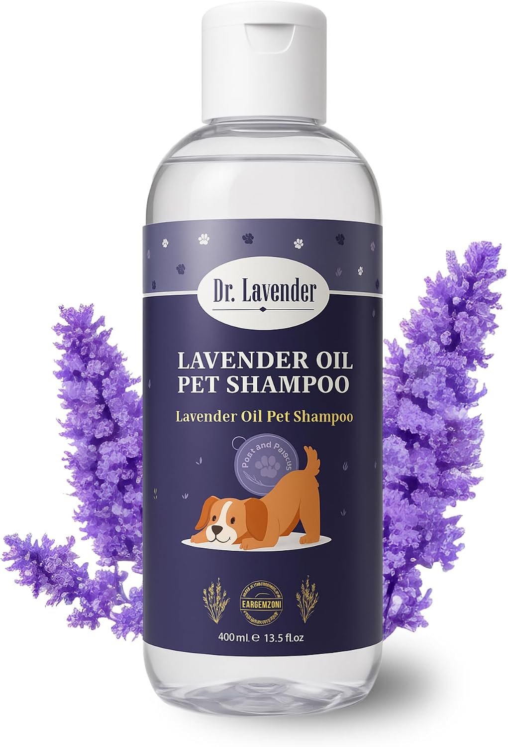 Organic Dog Shampoo for Sensitive Skin – Natural Lavender Oil Pet Wash for Itch Relief, Flea & Tick Defense – Calming & Hypoallergenic Puppy Grooming Supplies – Deodorizing Moisturizing (Lavender)