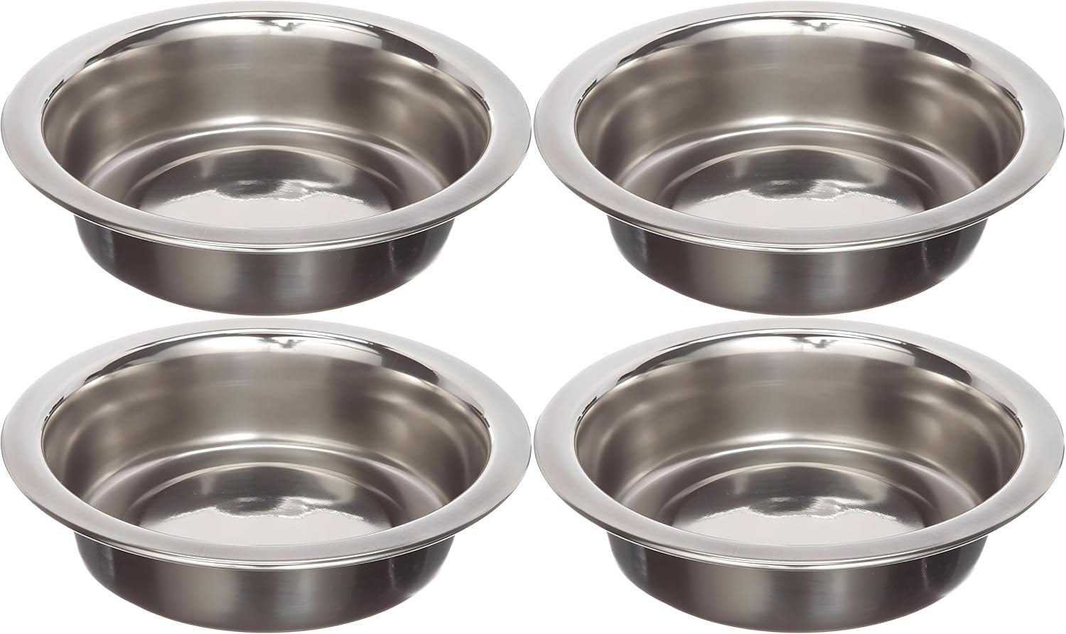 4 Pack Stainless Steel Cat & Dog Bowls, 8 oz Each, Small Pet Feeding Dishes for Food & Water, Lightweight & Durable